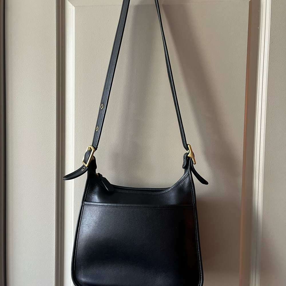 Vintage 90s Coach H9N-9966 Legacy BLACK Zip Bag for Shoulder / Crossbody - Picture 3 of 9